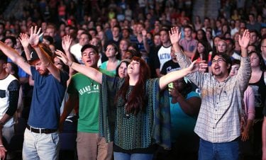 Students worshipping in ANSEC chapel